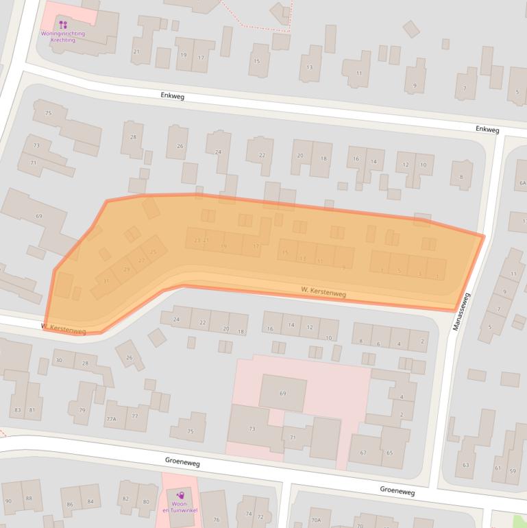 Kaart van postcodegebied 6871GS.