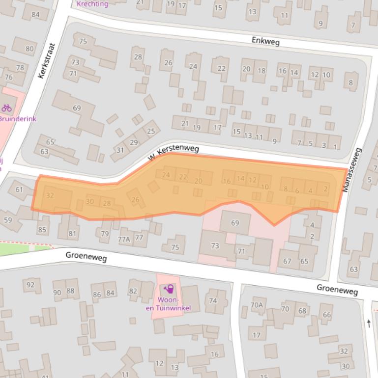 Kaart van postcodegebied 6871GT.