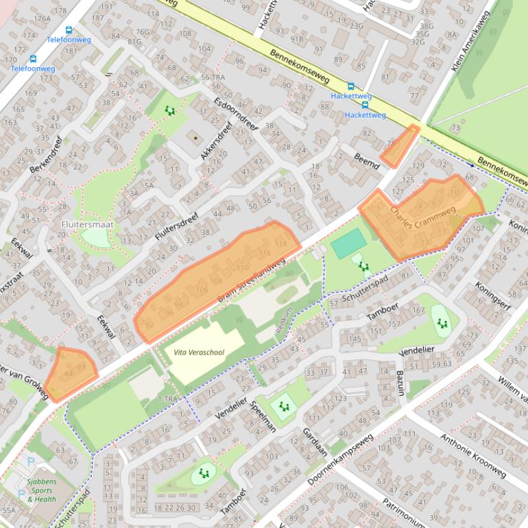 Kaart van postcodegebied 6871HZ.