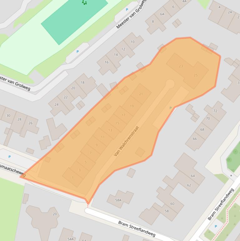 Kaart van postcodegebied 6871JZ.