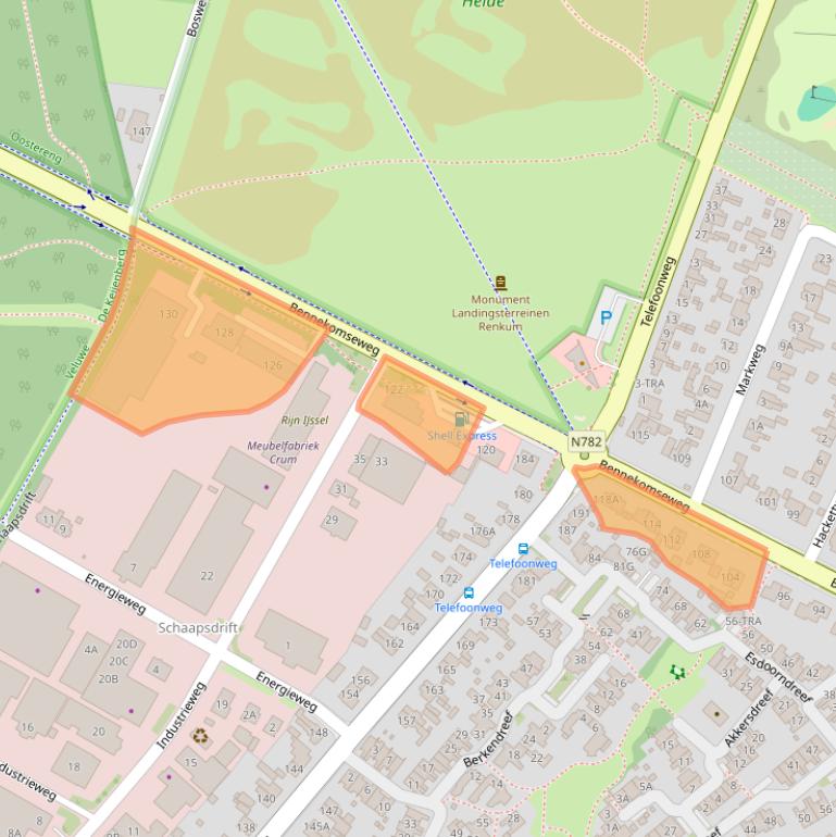 Kaart van postcodegebied 6871KH.