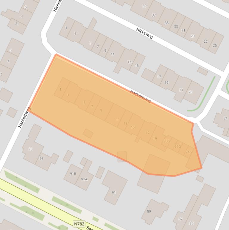 Kaart van postcodegebied 6871KN.