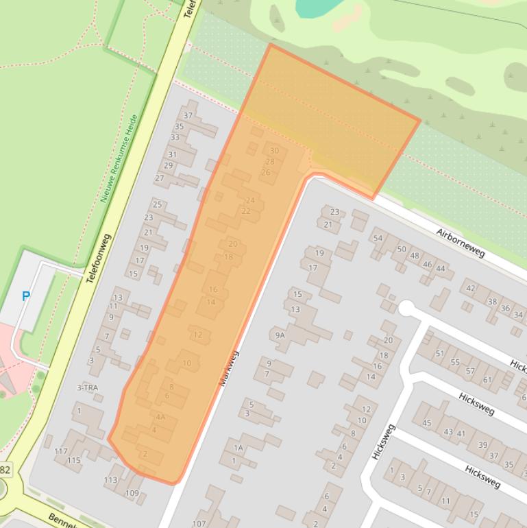 Kaart van postcodegebied 6871KX.