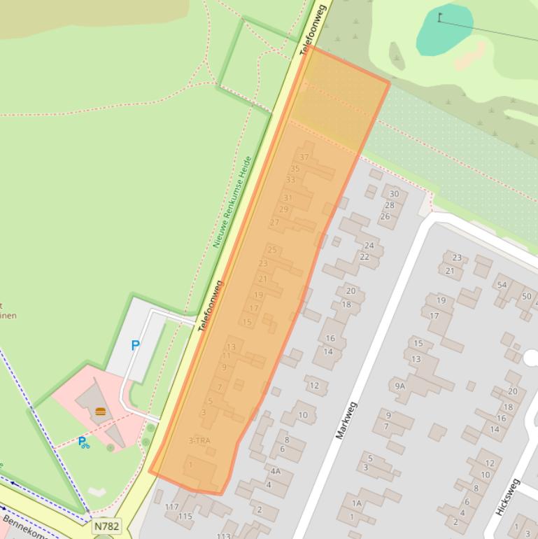 Kaart van postcodegebied 6871KZ.