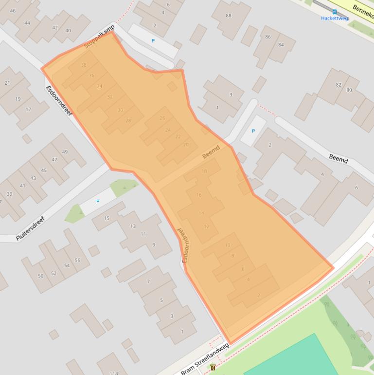 Kaart van postcodegebied 6871LH.