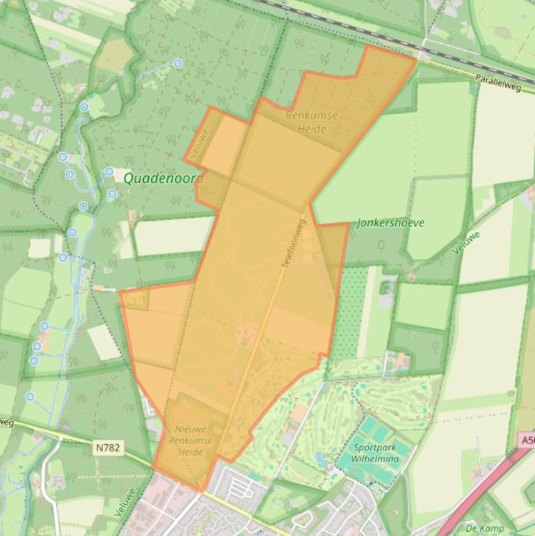 Kaart van postcodegebied 6871NJ.