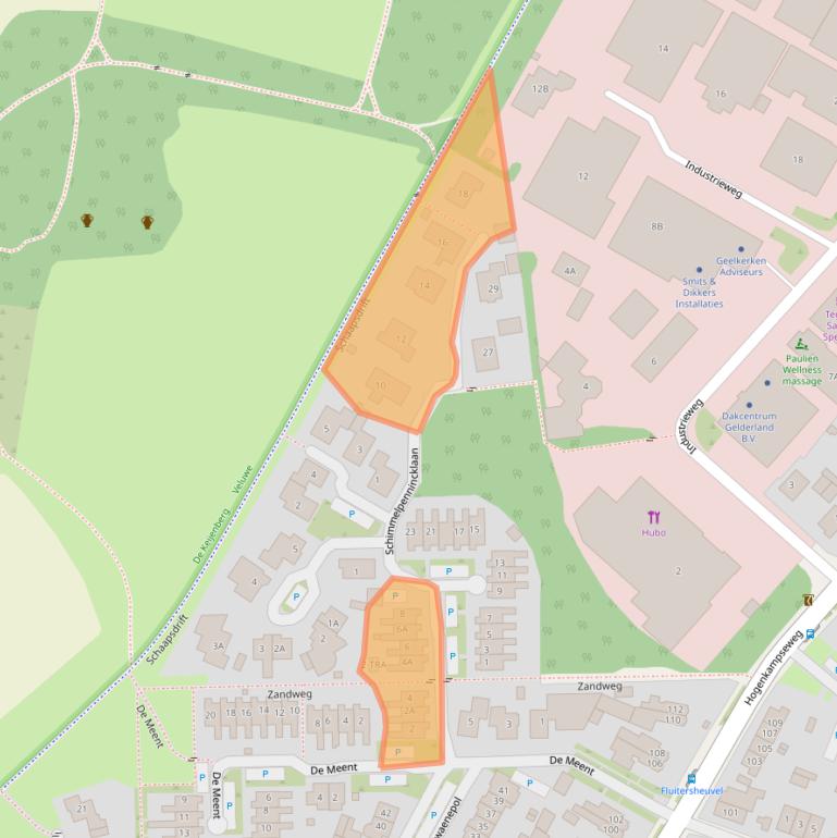 Kaart van postcodegebied 6871TV.