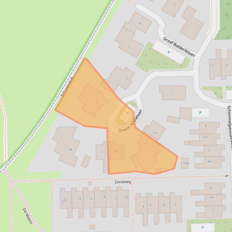 Kaart van postcodegebied 6871TX.