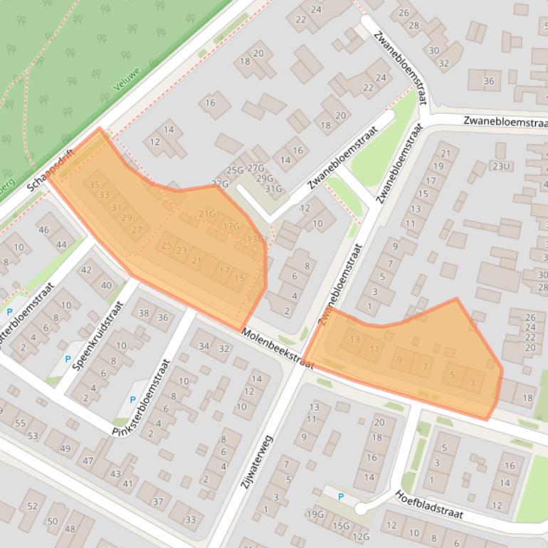 Kaart van postcodegebied 6871WX.
