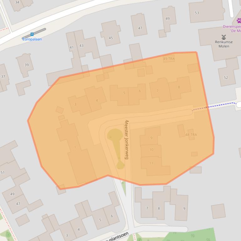 Kaart van postcodegebied 6871XW.