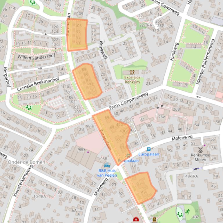 Kaart van postcodegebied 6871ZC.