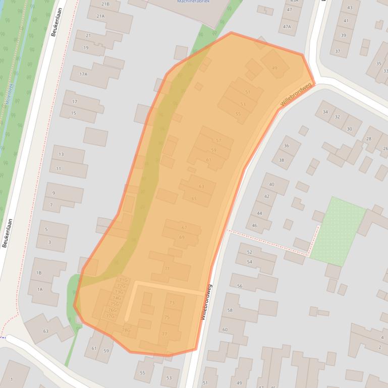 Kaart van postcodegebied 6871ZT.