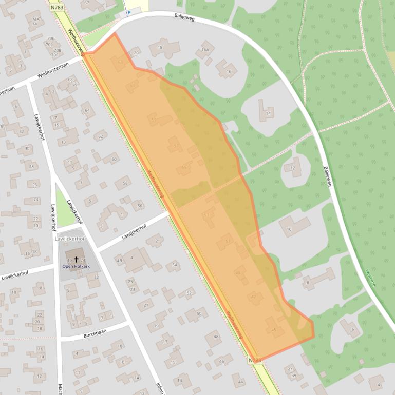 Kaart van postcodegebied 6874AB.