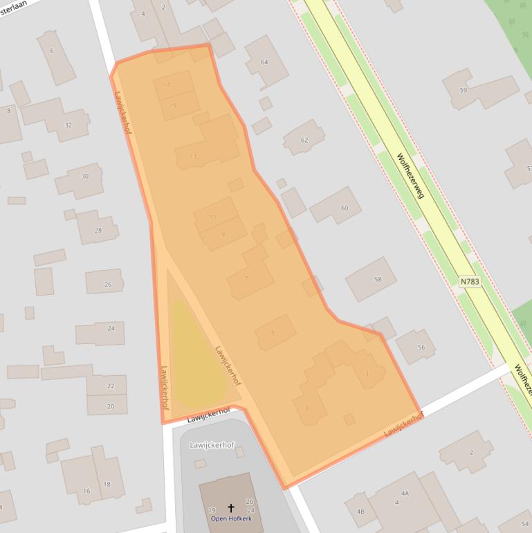 Kaart van postcodegebied 6874AS.