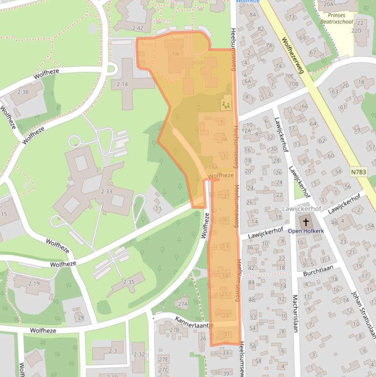 Kaart van postcodegebied 6874BA.