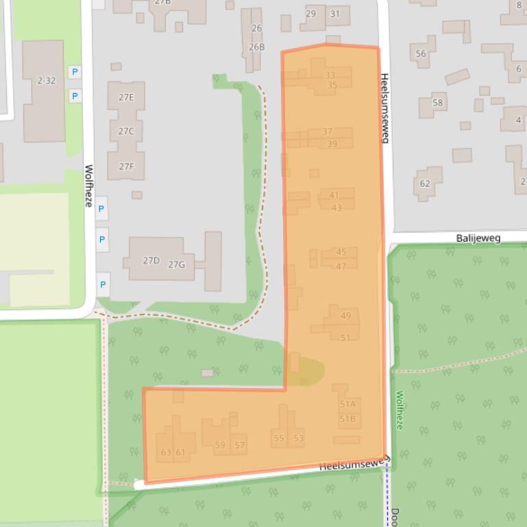 Kaart van postcodegebied 6874BB.