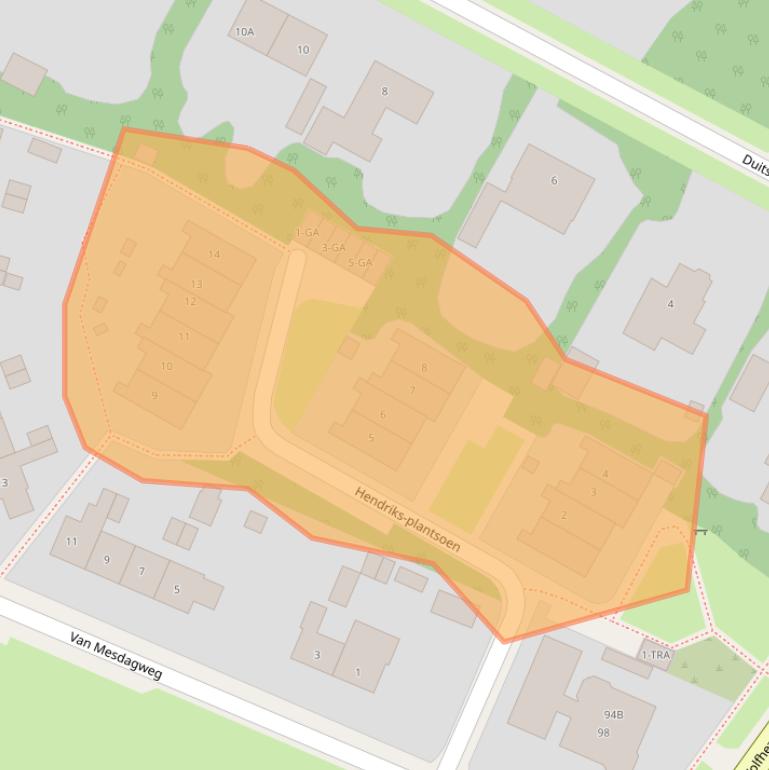 Kaart van postcodegebied 6874CA.