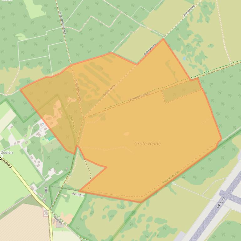 Kaart van postcodegebied 6877AB.