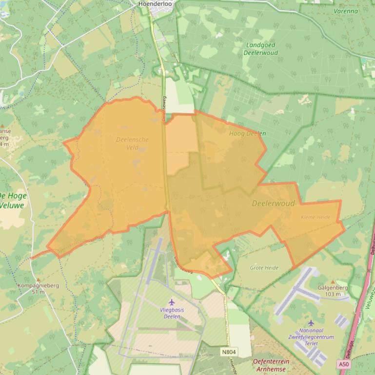Kaart van postcodegebied 6877AC.