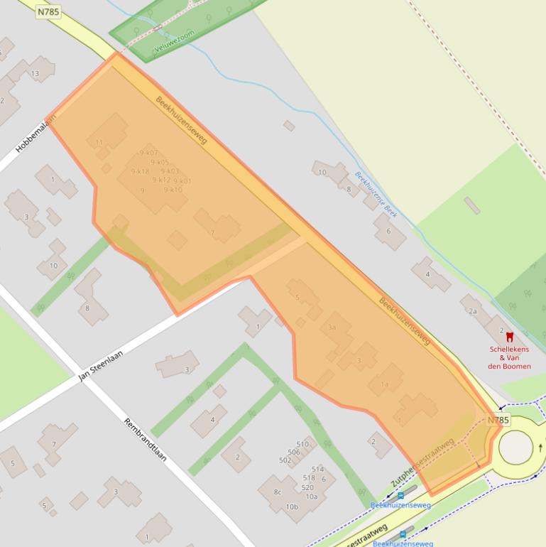 Kaart van postcodegebied 6881AA.