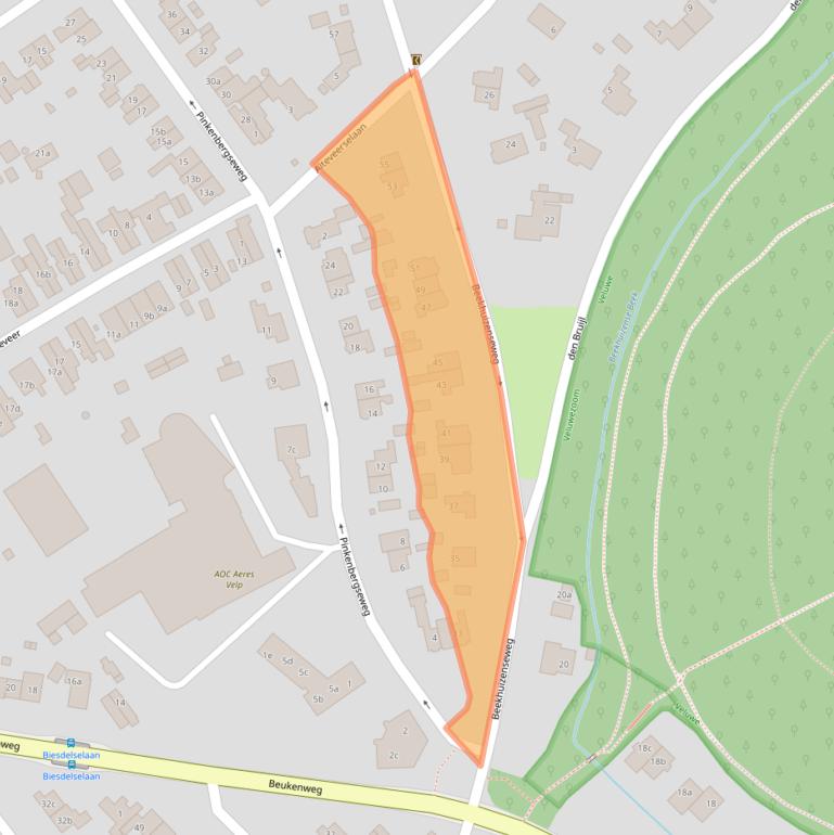 Kaart van postcodegebied 6881AC.