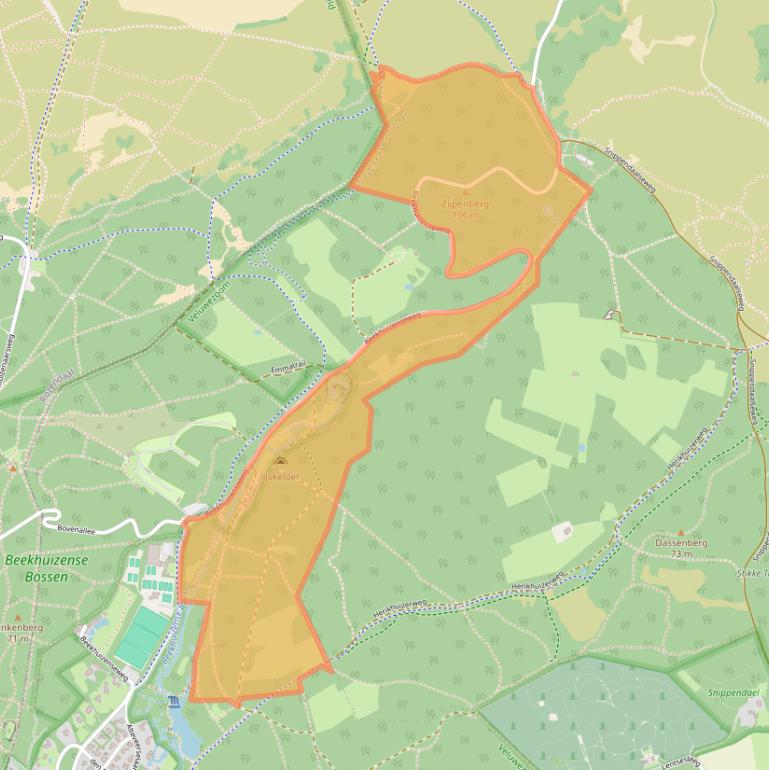 Kaart van postcodegebied 6881AM.
