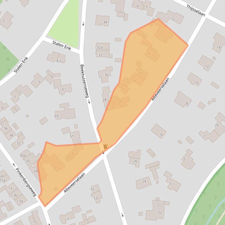 Kaart van postcodegebied 6881AS.