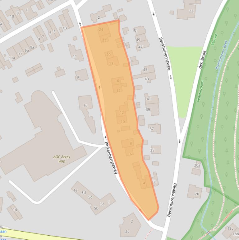 Kaart van postcodegebied 6881BD.