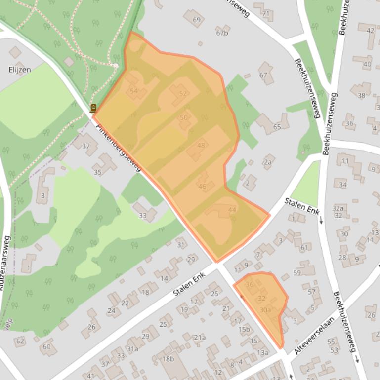 Kaart van postcodegebied 6881BE.