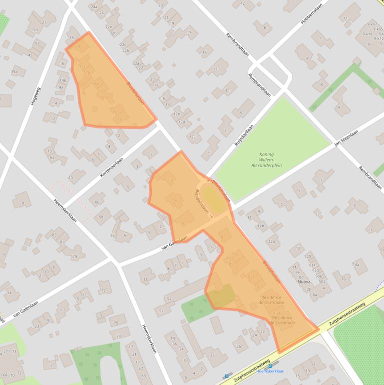 Kaart van postcodegebied 6881CA.