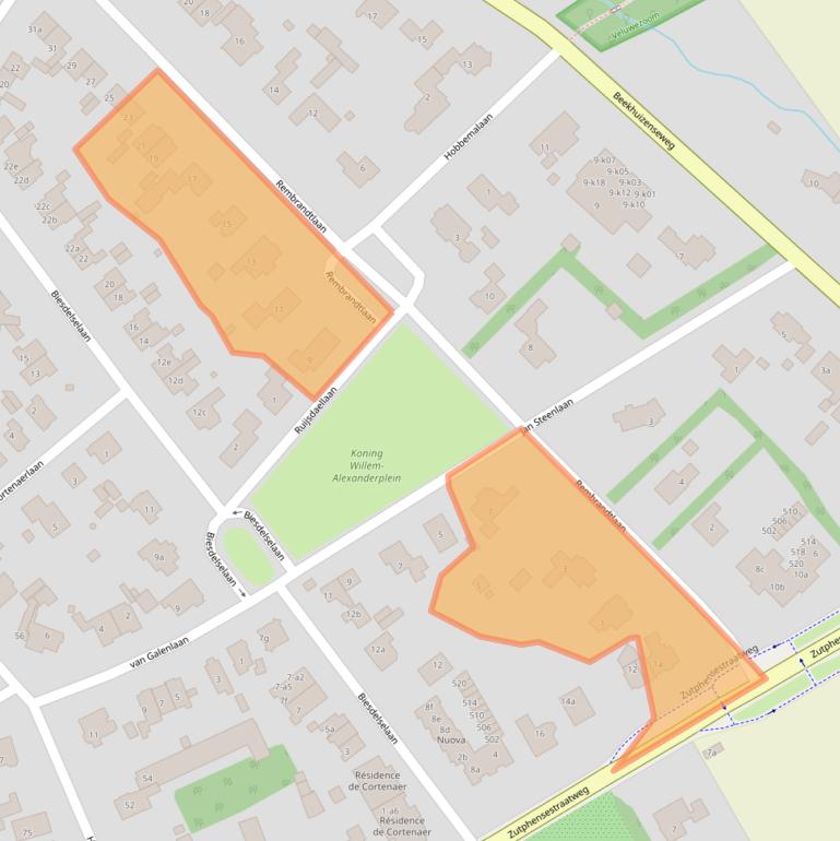 Kaart van postcodegebied 6881CN.