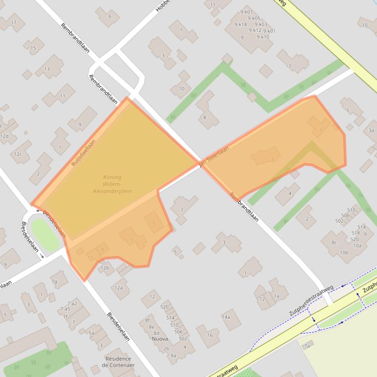 Kaart van postcodegebied 6881CW.