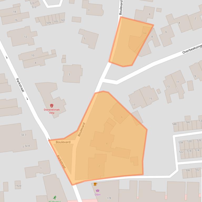 Kaart van postcodegebied 6881HR.