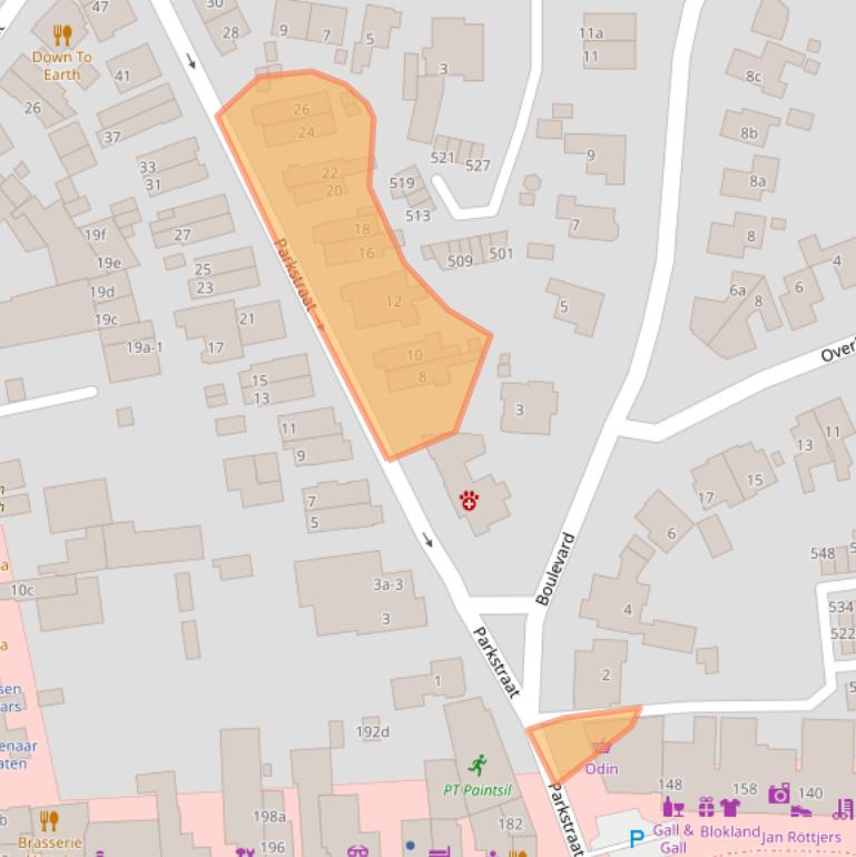 Kaart van postcodegebied 6881JE.