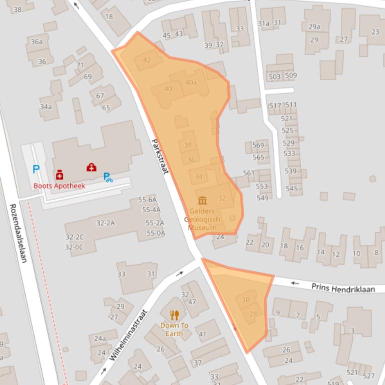 Kaart van postcodegebied 6881JG.