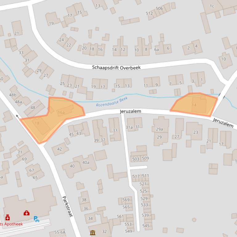 Kaart van postcodegebied 6881JM.