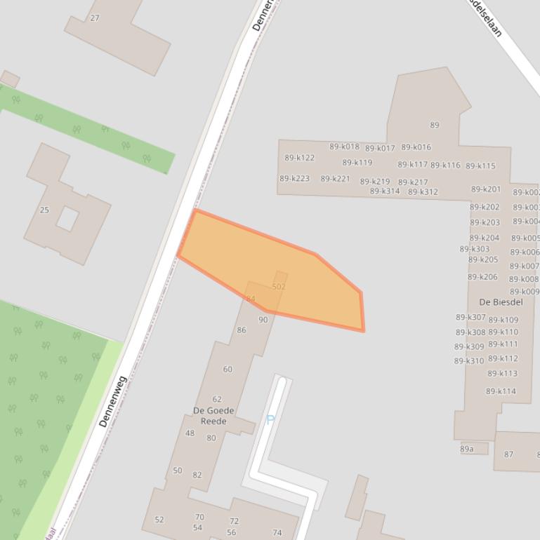 Kaart van postcodegebied 6881KC.