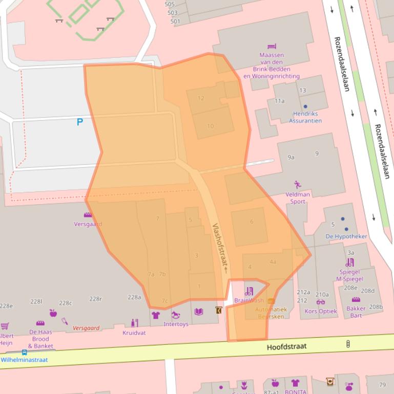 Kaart van postcodegebied 6881LG.