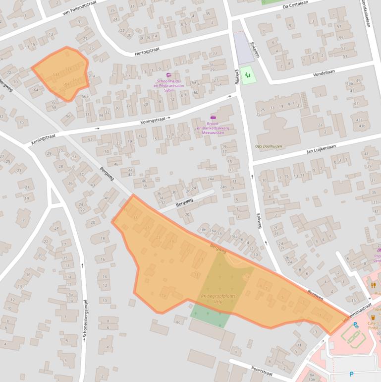 Kaart van postcodegebied 6881LL.