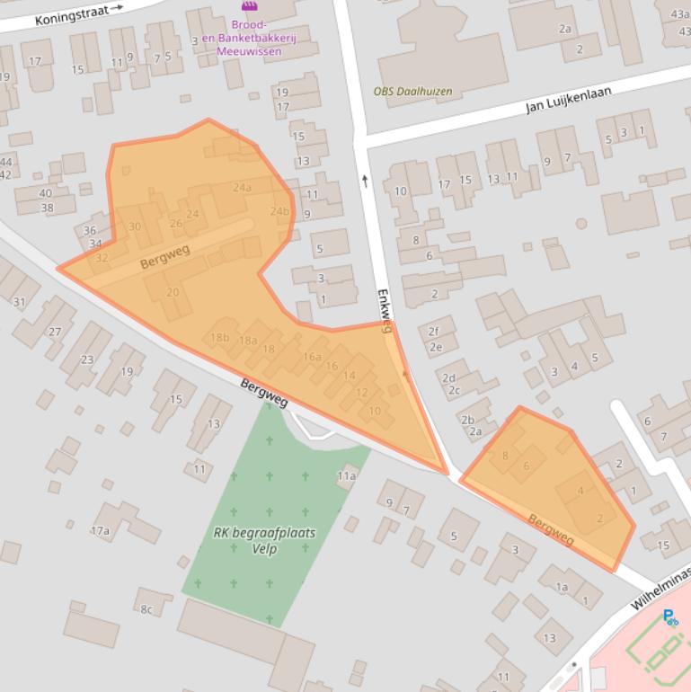 Kaart van postcodegebied 6881LS.