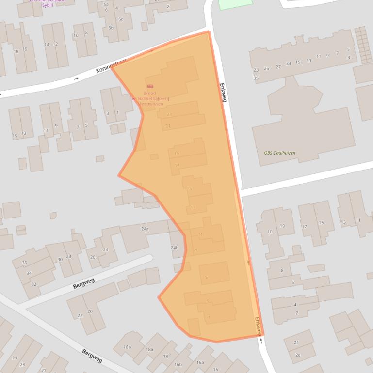 Kaart van postcodegebied 6881LW.