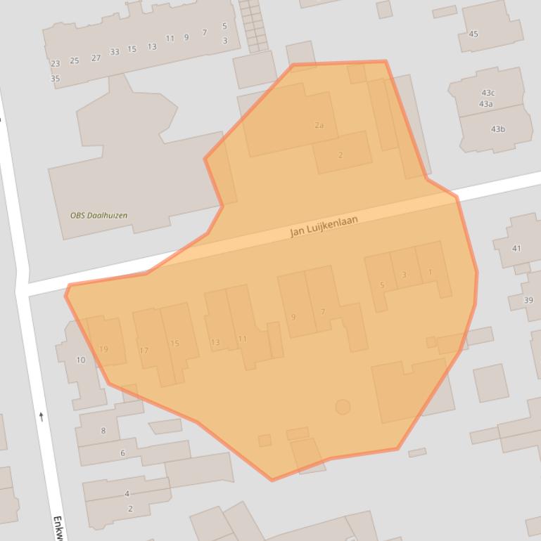 Kaart van postcodegebied 6881MB.