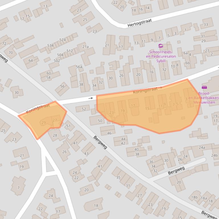 Kaart van postcodegebied 6881MP.