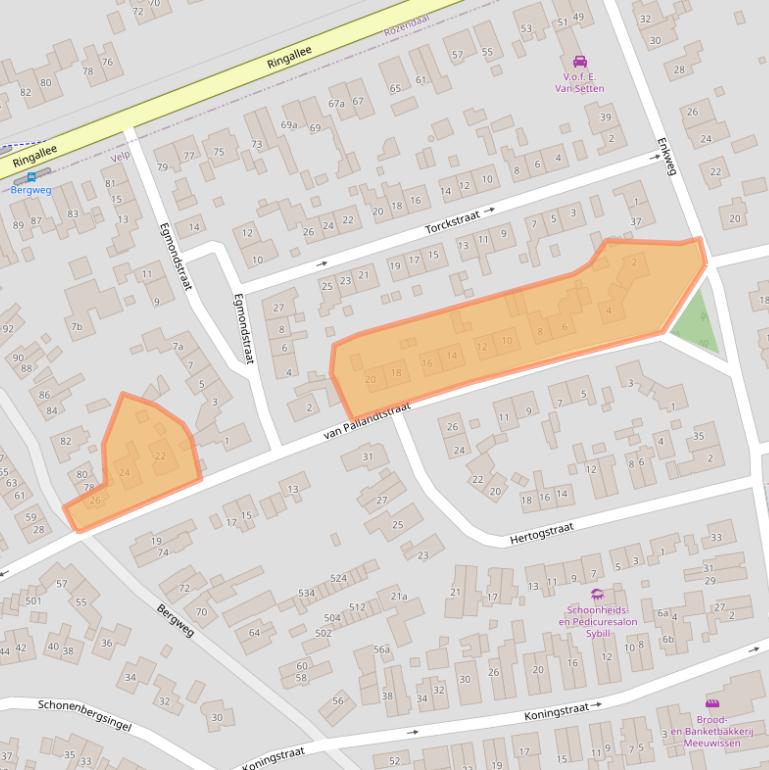 Kaart van postcodegebied 6881MT.