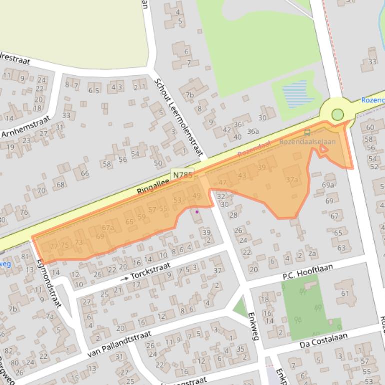 Kaart van postcodegebied 6881MX.