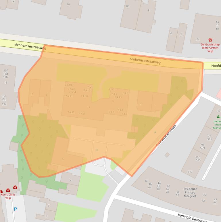 Kaart van postcodegebied 6881NA.