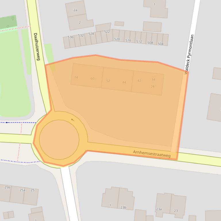 Kaart van postcodegebied 6881NH.