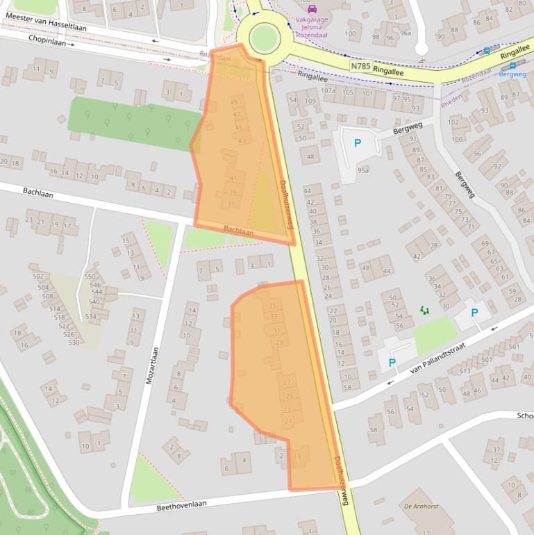 Kaart van postcodegebied 6881NX.
