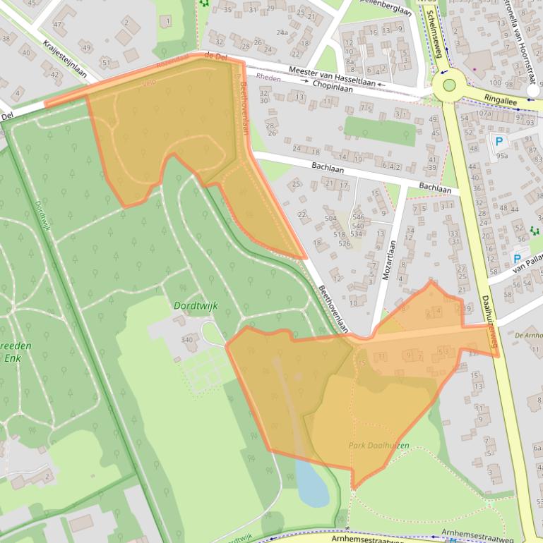 Kaart van postcodegebied 6881PE.