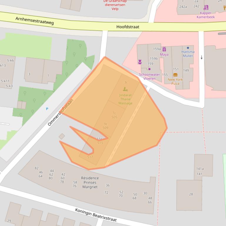 Kaart van postcodegebied 6881RR.